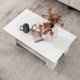 Large 36-inch modern coffee table with a white finish and open storage shelf, ideal for living room use.